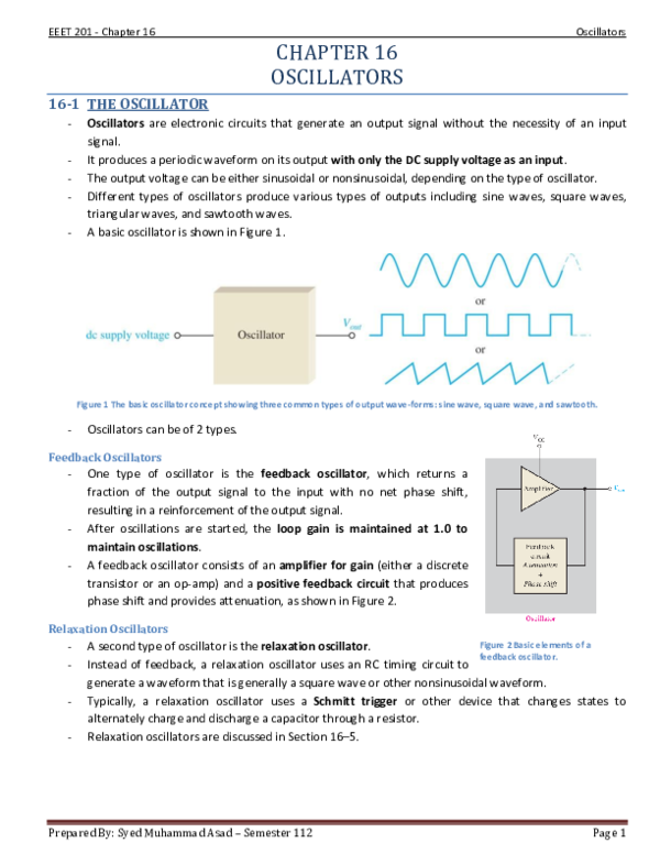 (PDF) Lecture 26, 27, 28 and 29 Oscillator Dr. Arijit Roy Academia.edu