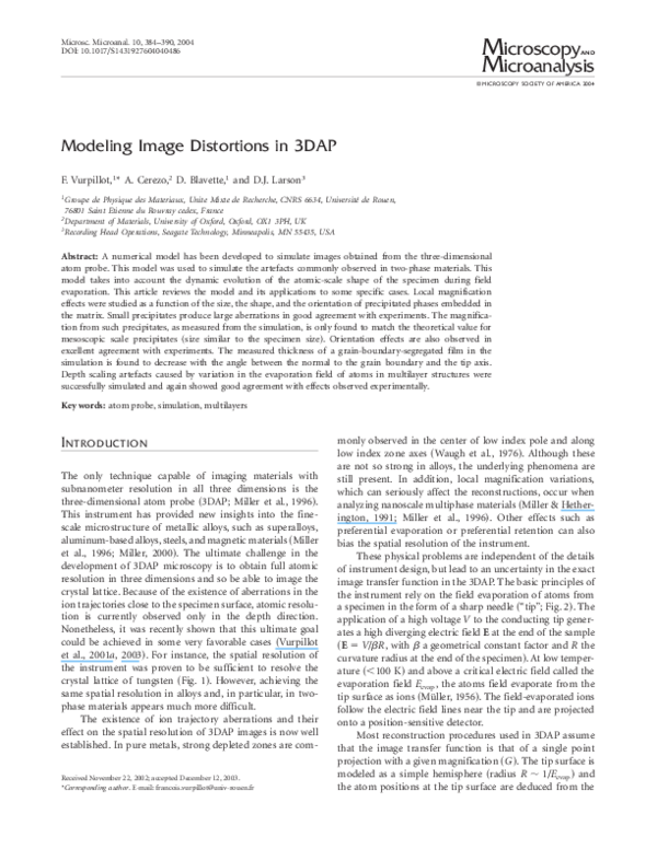 (PDF) Modeling Image Distortions in 3DAP