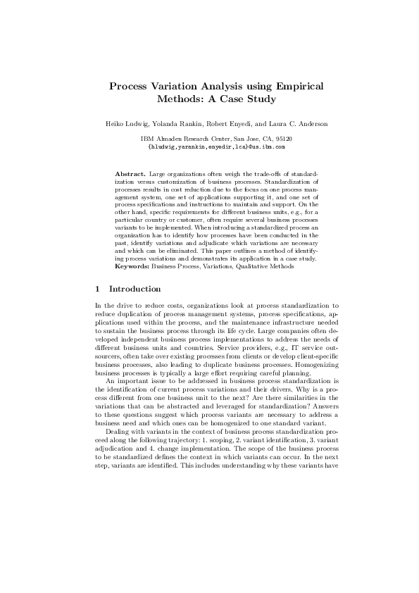 (PDF) Process Variation Analysis Using Empirical Methods: A Case Study
