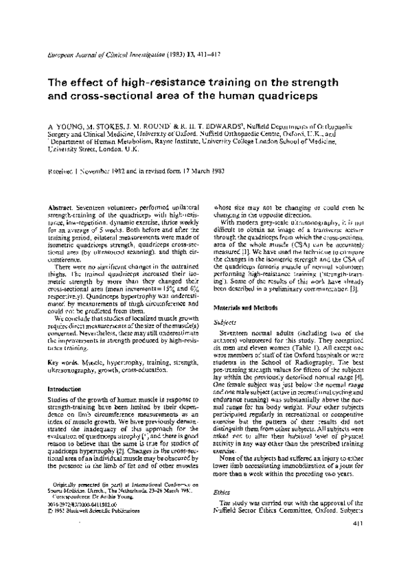 (PDF) The effect of high-resistance training on the strength and cross ...