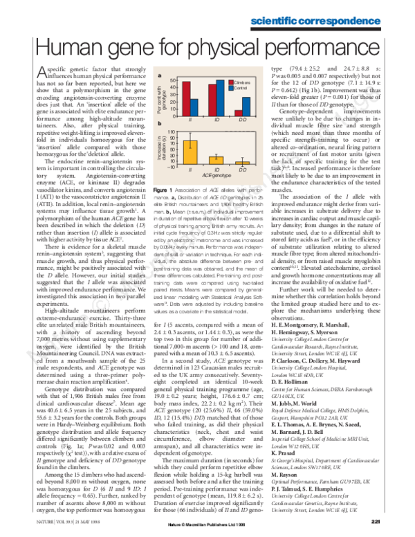 (PDF) Human gene for physical performance
