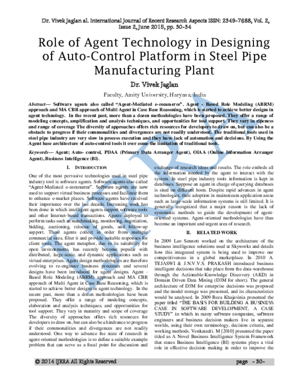 (PDF) Role of Agent Technology in Designing of AutoControl Platform in