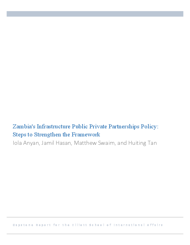 (PDF) Zambia's Infrastructure Public Private Partnerships Policy: Steps ...