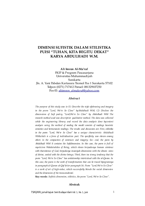 Analisis Semiotik Puisi Isa Karya Chairil Anwar KT Puisi