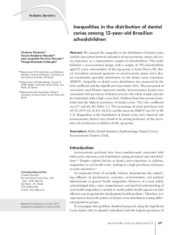 (PDF) Inequalities in the distribution of dental caries among 12-year ...