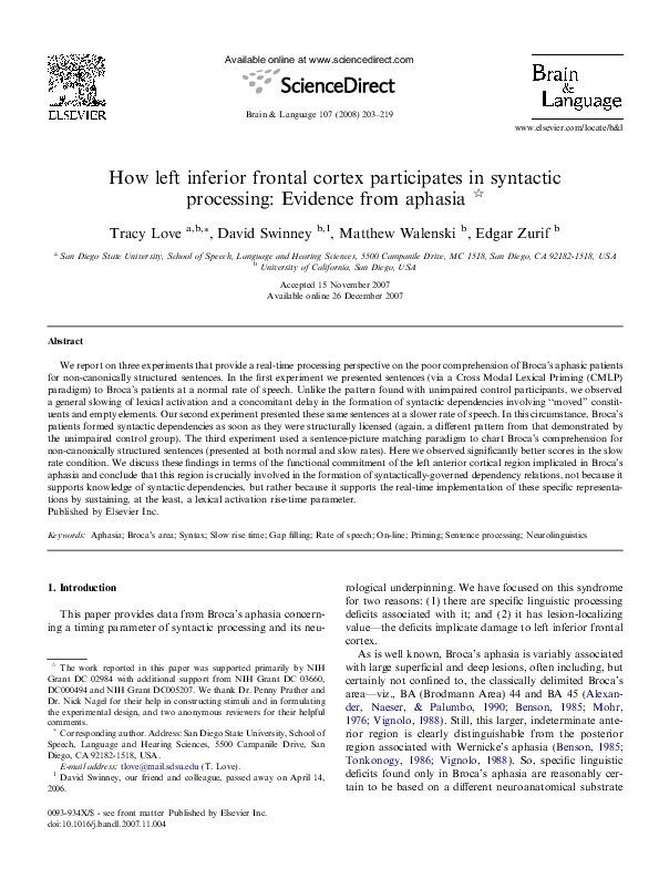 (PDF) How left inferior frontal cortex participates in syntactic ...
