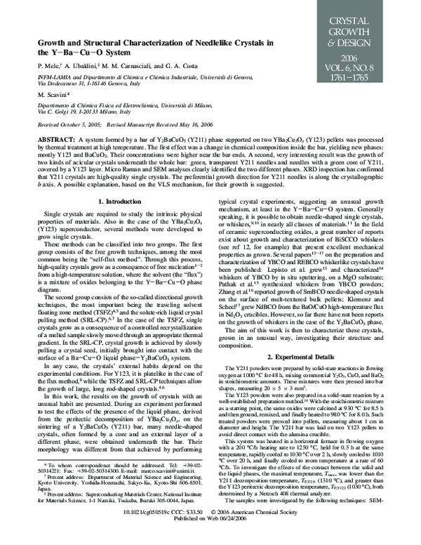 (PDF) Growth and Structural Characterization of Needlelike Metastable ...