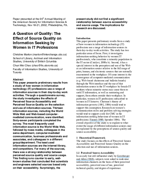 (PDF) A question of quality: The effect of source quality on ...