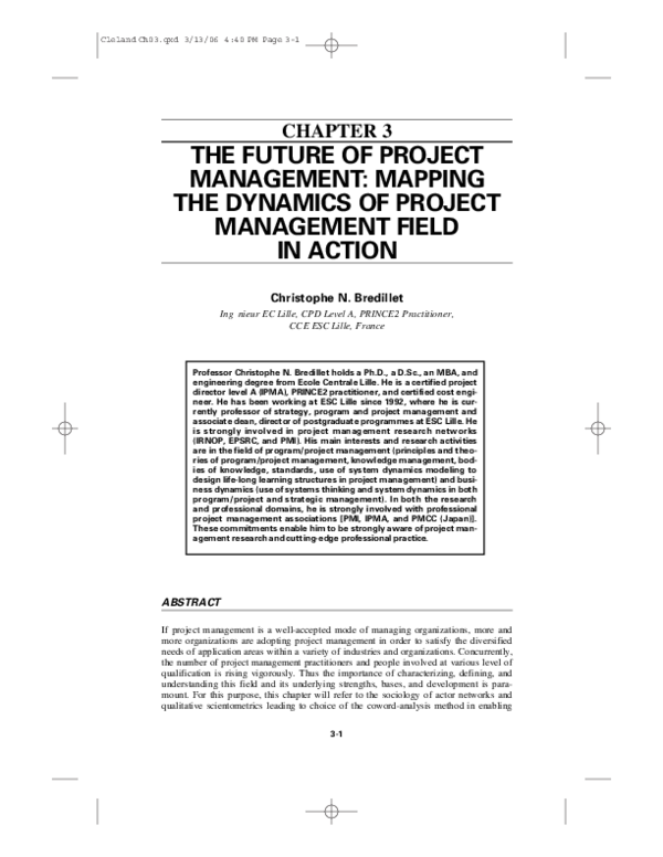 (PDF) The future of project management: Mapping the dynamics of project ...