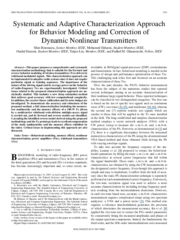 (PDF) Systematic and Adaptive Characterization Approach for Behavior ...
