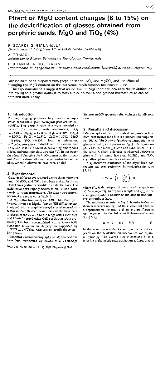 (PDF) Effect of Mgo content changes (8 to 15%) on the devitrification ...