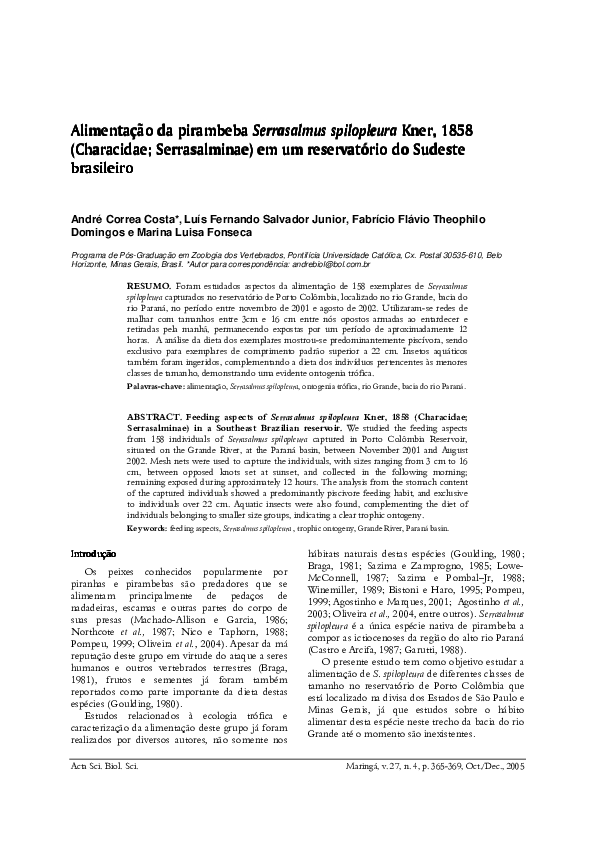  pdf alimenta o da pirambeba serrasalmus spilopleura kner 1858