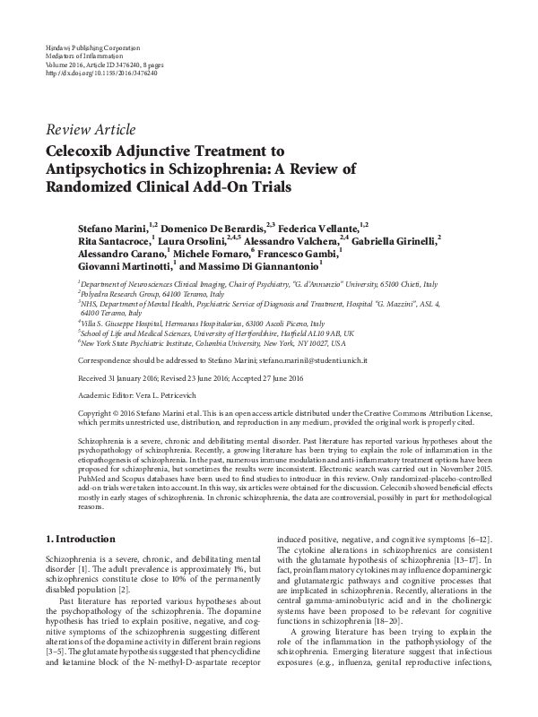 (PDF) Celecoxib Adjunctive Treatment to Antipsychotics in Schizophrenia ...