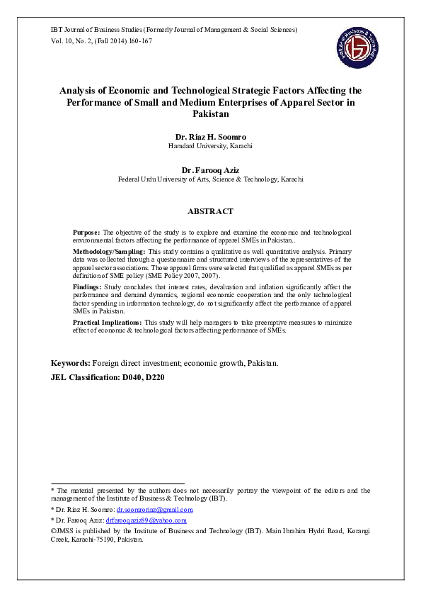 (PDF) Analysis of Economic and Technological Strategic Factors