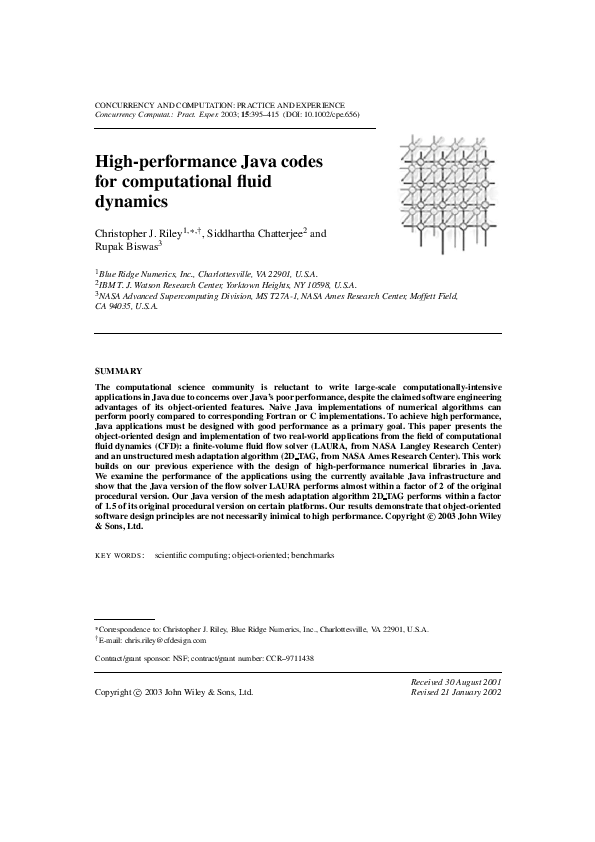 PDF) Optimizing Java for High-Performance Computational Fluid Dynamics