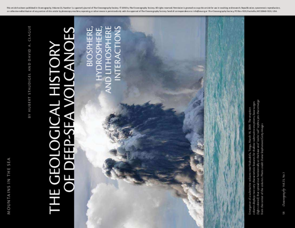 The Geological History of Deep-Sea Volcanoes: Biosphere, Hydrosphere, and Lithosphere Interactions