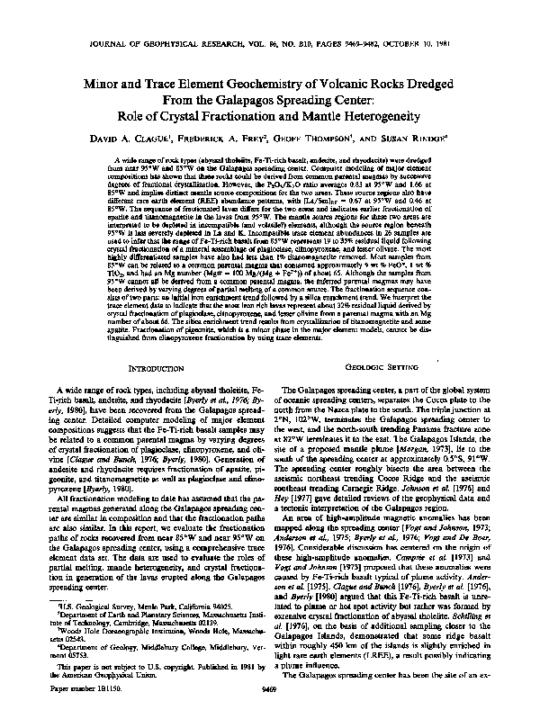 (PDF) Minor and trace element geochemistry of volcanic rocks dredged ...