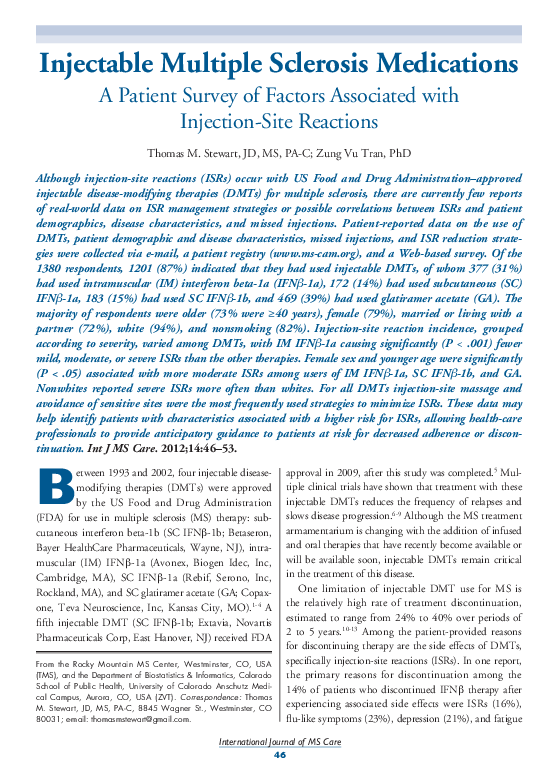 (PDF) Injectable Multiple Sclerosis Medications Zung Tran Academia.edu