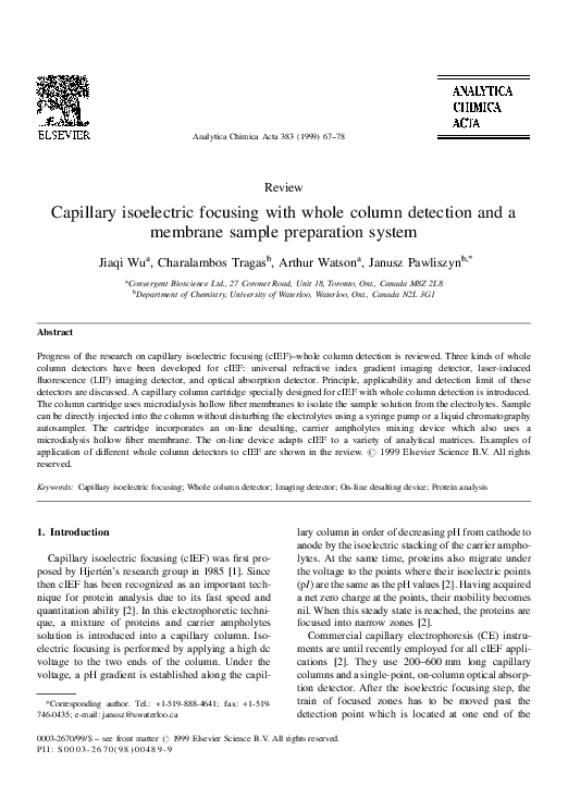 Procedure of isoelectric focusing picture