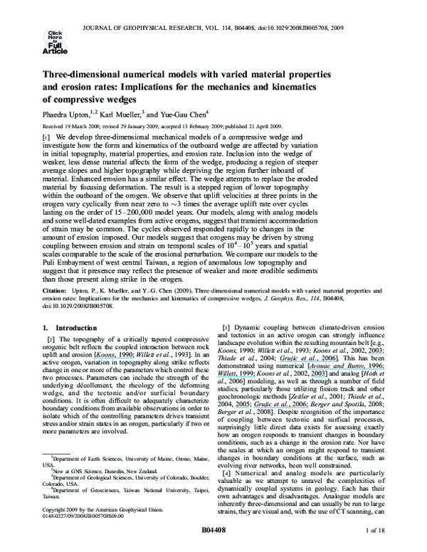 (PDF) Three‐dimensional numerical models with varied material ...