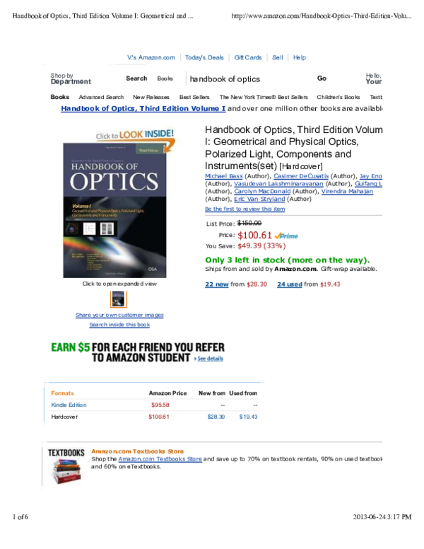 (PDF) Handbook of Optics, 5 Volumes Vasudevan lakshminarayanan