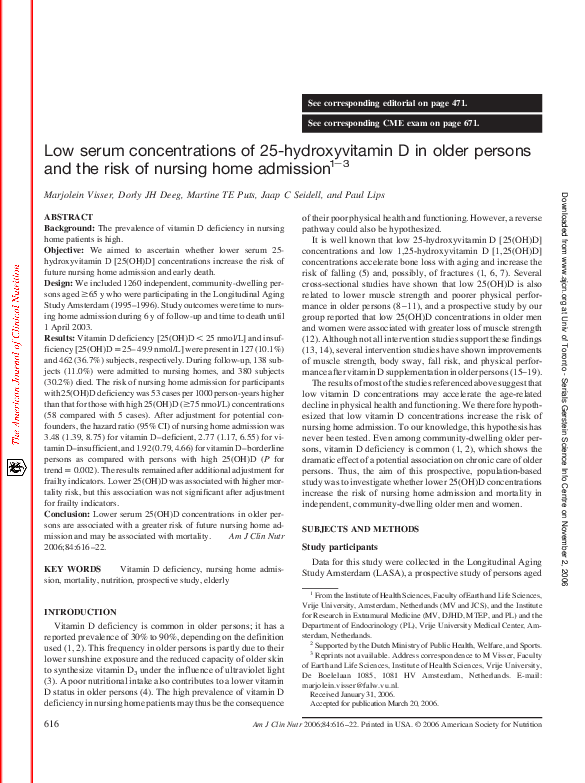 (PDF) Low serum concentrations of 25-hydroxyvitamin D in older persons ...