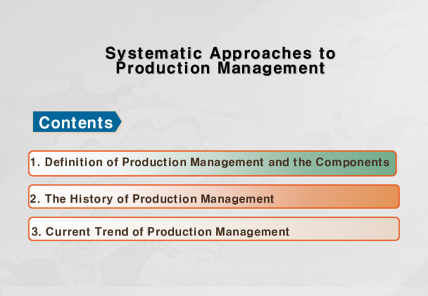 (PDF) Systematic Approaches to Production Management Contents
