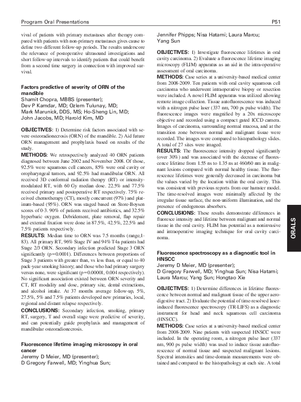 (PDF) Fluorescence spectroscopy as a diagnostic tool in HNSCC Yang