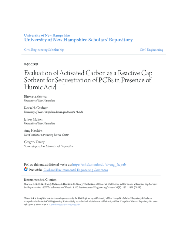 (PDF) Evaluation of Activated Carbon as a Reactive Cap Sorbent for ...