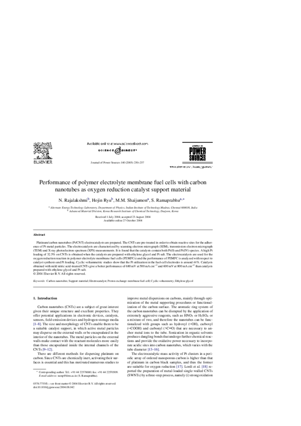 (PDF) Performance of a Polymer Electrolyte Membrane Fuel Cell System ...