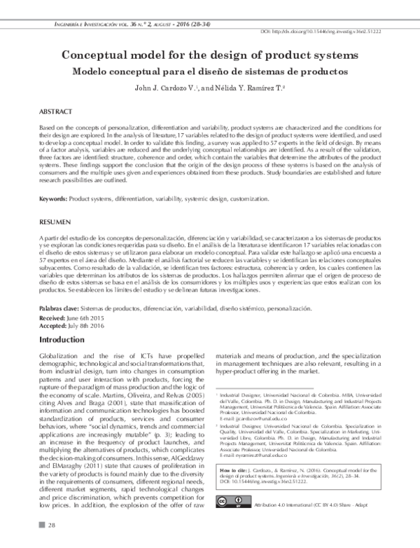 (PDF) Conceptual model for the design of product systems Modelo ...