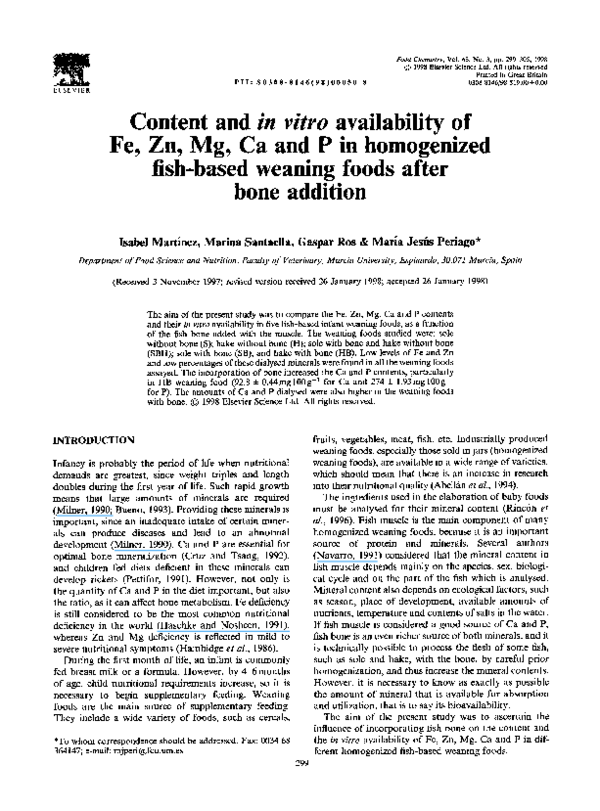 (PDF) Content and in vitro availability of Fe, Zn, Mg, Ca and P in ...