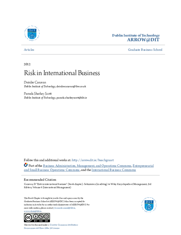 (PDF) Risk in International Business