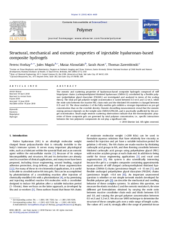 (PDF) Structural, mechanical and osmotic properties of injectable ...