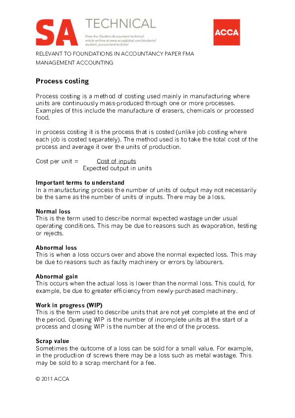 Process costing methods picture