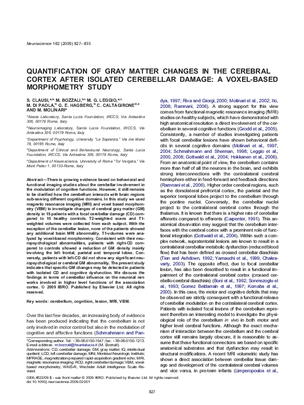 (PDF) Quantification of gray matter changes in the cerebral cortex ...