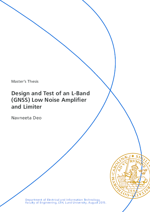 (PDF) Design and Test of an L-Band (GNSS) Low Noise Amplifier and Limiter