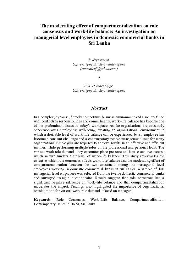 (DOC) The moderating effect of compartmentalization on role consensus ...