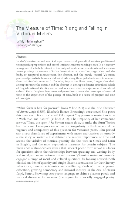 (PDF) The Measure of Time: Rising and Falling in Victorian Meters