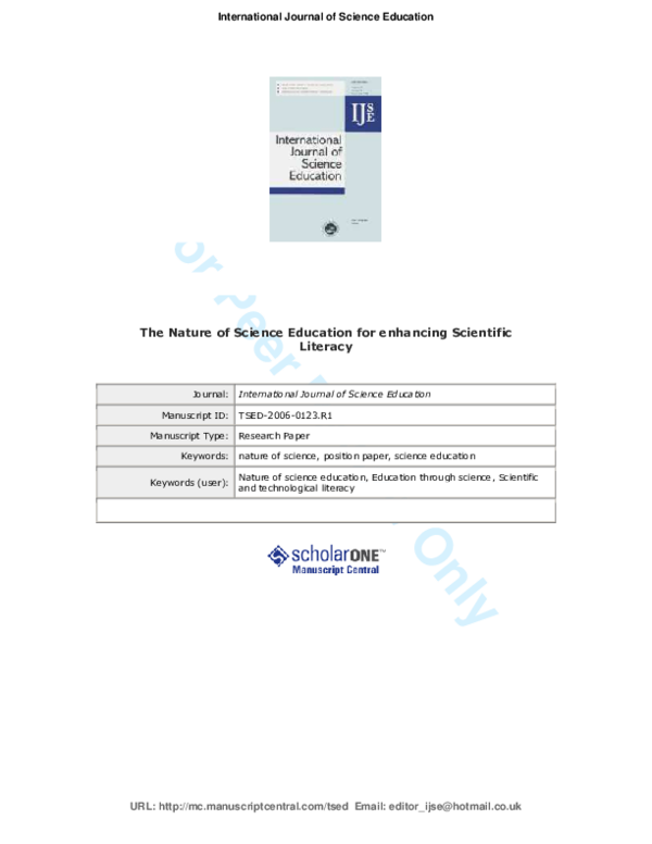 Psychological Science Modeling Scientific Literacy Pdf