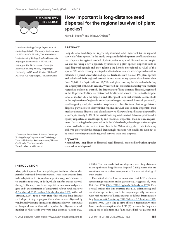 (PDF) How important is long-distance seed dispersal for the regional ...