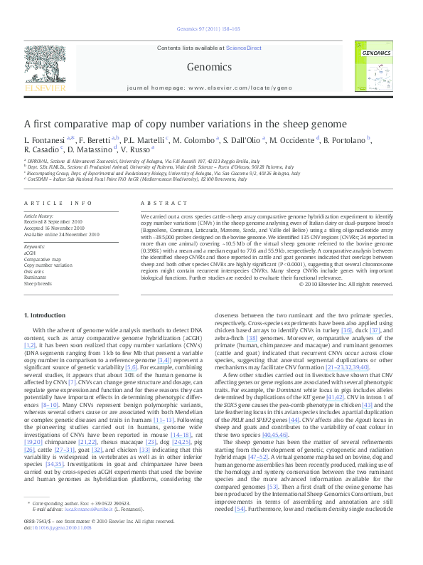 (PDF) A first comparative map of copy number variations in the sheep genome