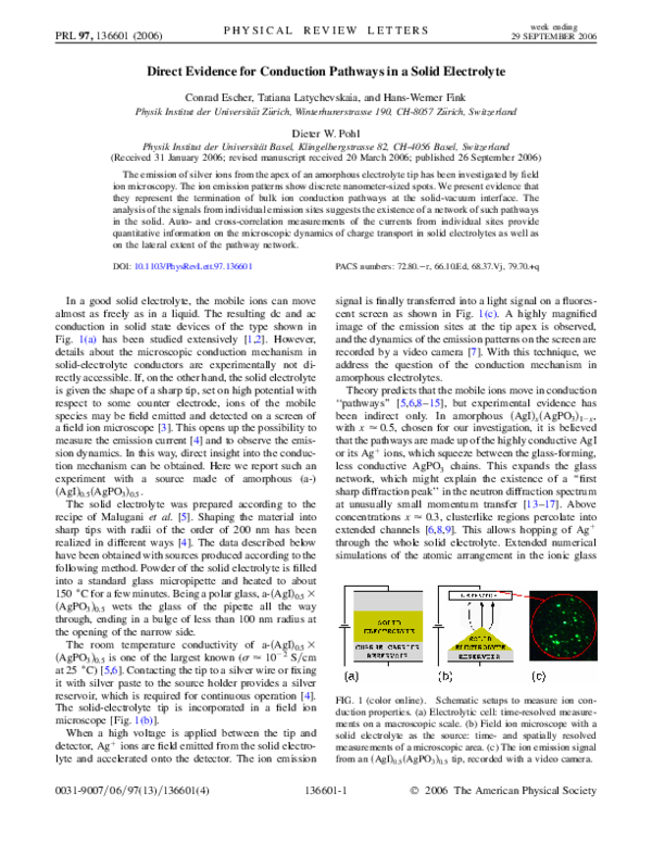 (PDF) Direct Evidence for Conduction Pathways in a Solid Electrolyte