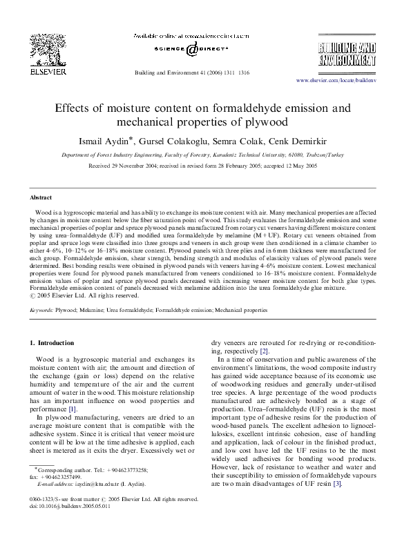 PDF formaldehyde in furniture PDF Télécharger Download