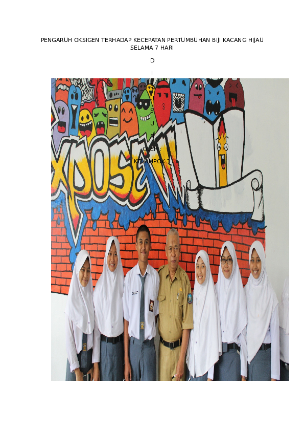 (DOC) PENGARUH OKSIGEN TERHADAP KECEPATAN PERTUMBUHAN BIJI KACANG HIJAU