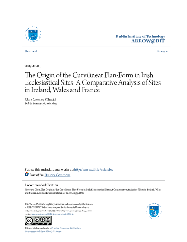 The Origin of the Curvilinear Plan-Form in Irish Ecclesiastical Sites: A Comparative Analysis of Sites in Ireland, Wales and France