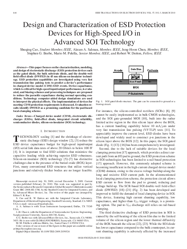 (PDF) Design and Characterization of ESD Protection Devices for High