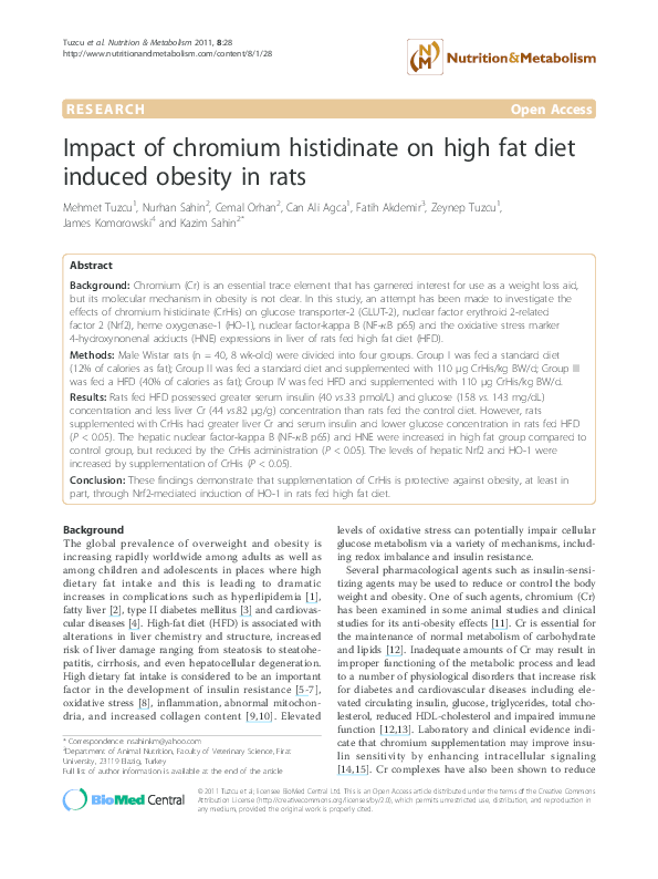 (PDF) Impact of chromium histidinate on high fat diet induced obesity ...