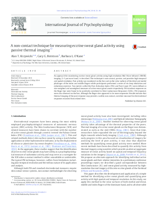 (PDF) A non-contact technique for measuring eccrine sweat gland ...
