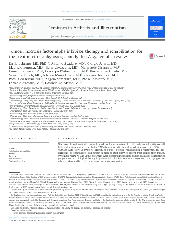 (PDF) Tumour necrosis factor alpha inhibitor therapy and rehabilitation ...